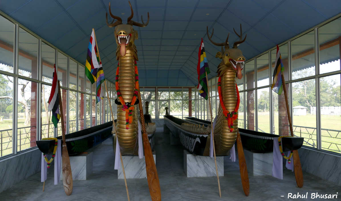 Image of traditional Manipuri Boat at Kangla Fort in Imphal, Manipur, India. 