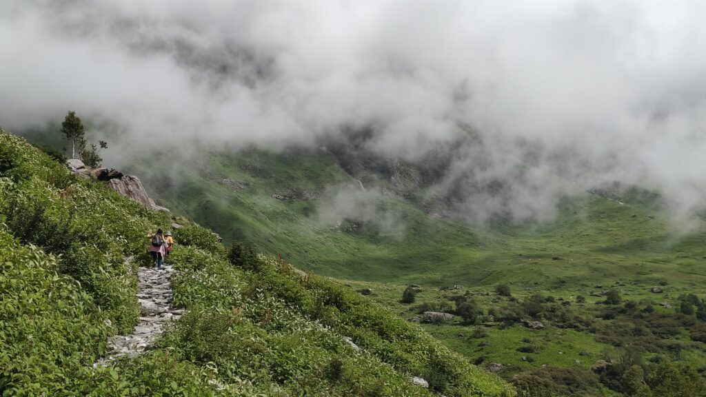 Panoramic view of the Valley of Flowers