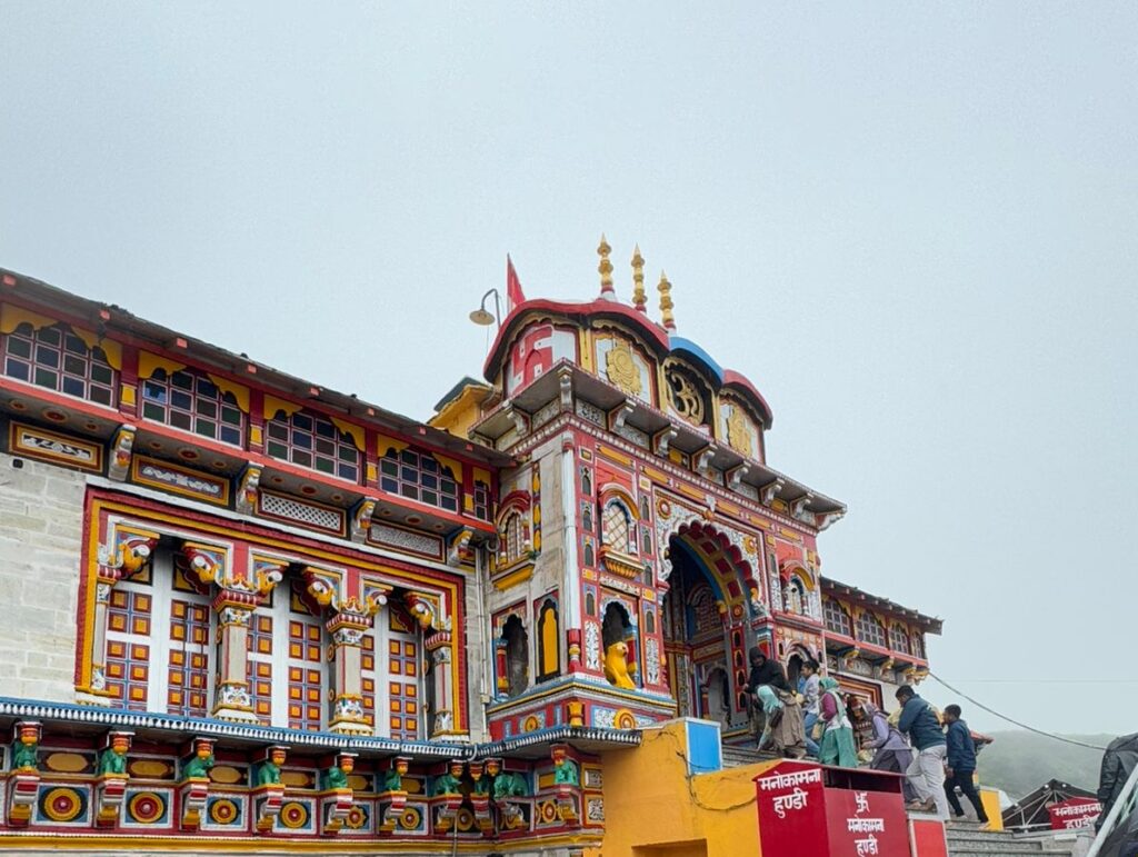 Colorful façade of Badrinath Temple in Uttarakhand