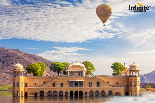Above the Pink City in a Hot Air Balloon