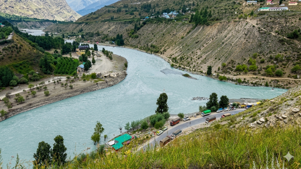 Chenab River Confluence on the Way to Pangi Valley