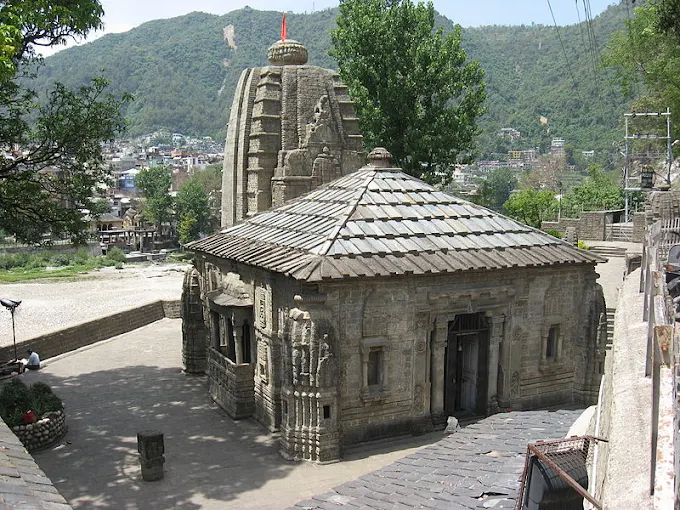 Ancient stone Triloknath Temple in Udaipur Lahaul with traditional Himalayan architecture
