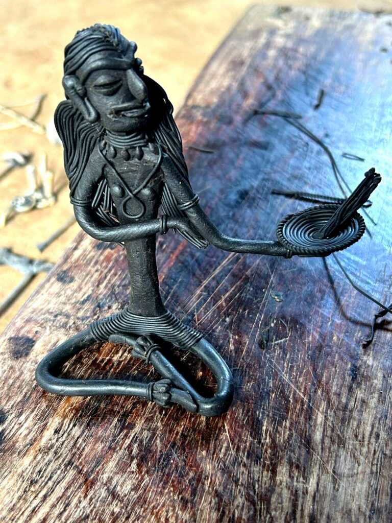 Handcrafted bell metal tribal figurine created using the traditional lost-wax technique.
